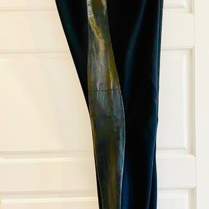 Diane Von Furstenberg Black Leather Detail Leggings